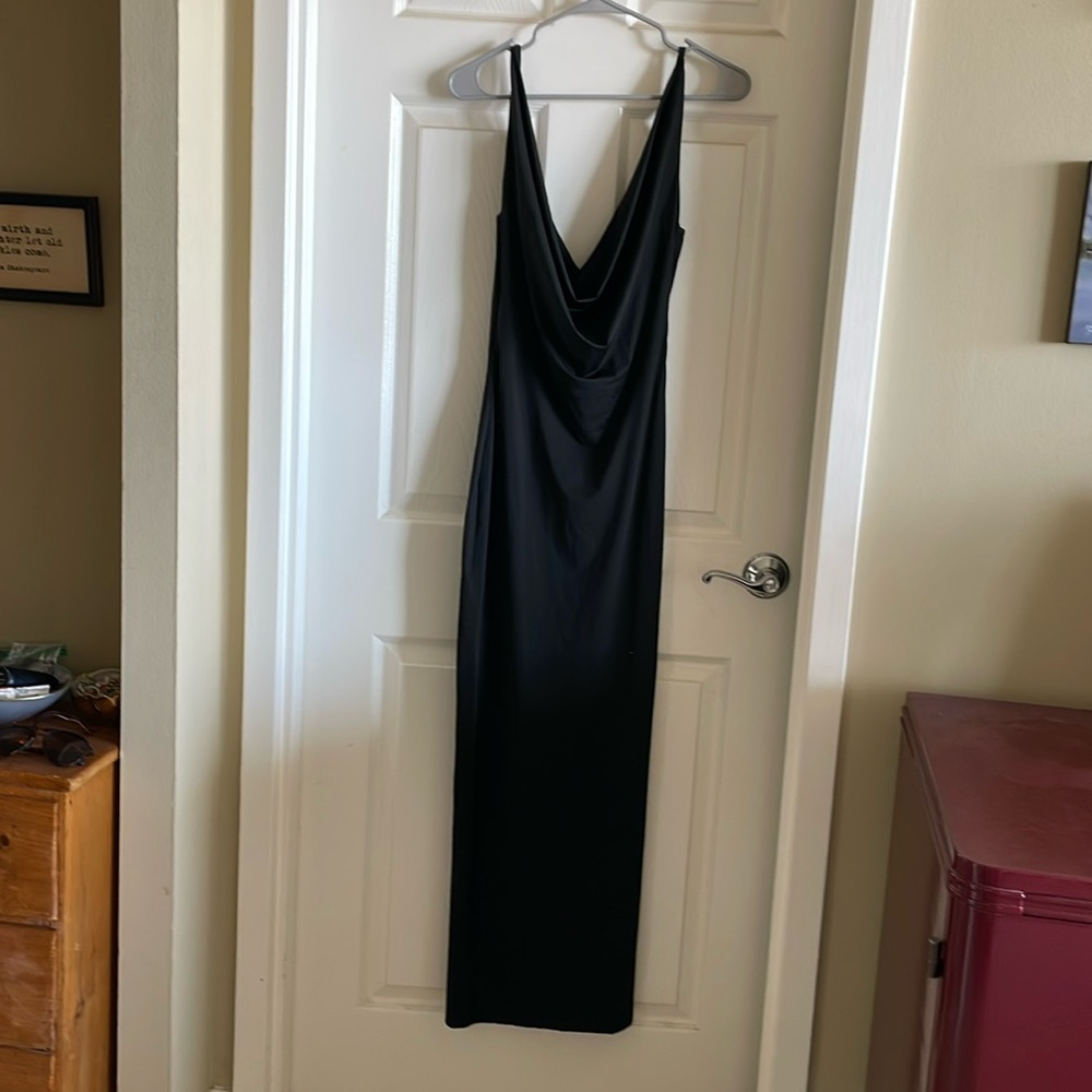 Black long cocktail dress